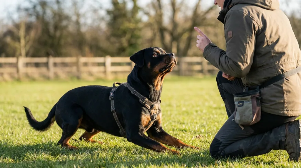 photo : Les meilleures astuces de dressage pour votre Rottweiler en automne