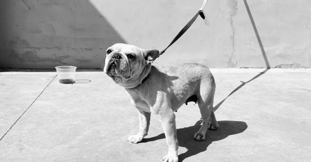 bulldog anglais chiot - laisse